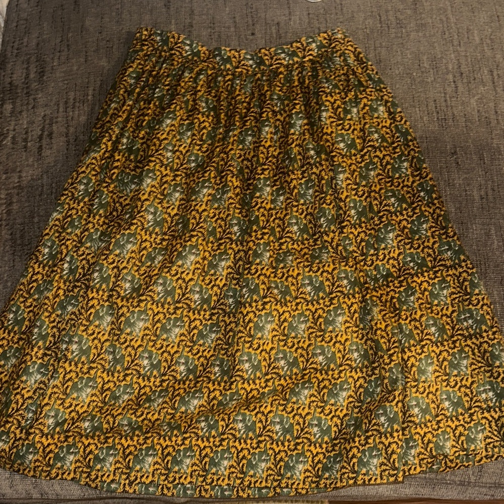 BEAUTIFUL Womens Yellow and Green Printed A-Line Skirt